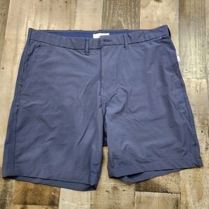 Mens Onia 360 Tech size 36 Navy Blue Nylon 7" Flat Front Shorts